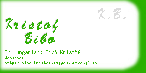 kristof bibo business card