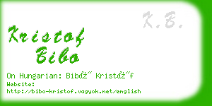 kristof bibo business card